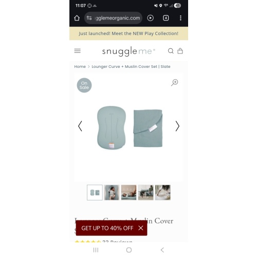 Lounger Curve + Muslin Cover Set | Slate