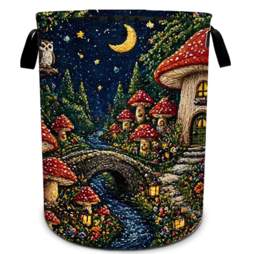 Mushroom Laundry Basket Foldable Oxford Laundry Hamper