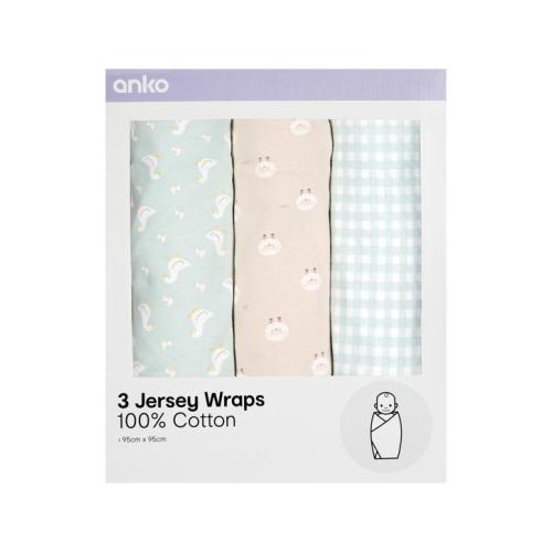 3 Pack Cotton Jersey Wraps