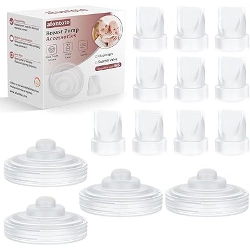 14PCS Breast Pump Parts, 10Pack Silicone Duckbill Valve & 4Pack Silicone Diaphragm Compatible with Momcozy M5 Wearable Breastpump, M5 Breast Pumps Replacement Accessories Breastfeeding Essentials Kit