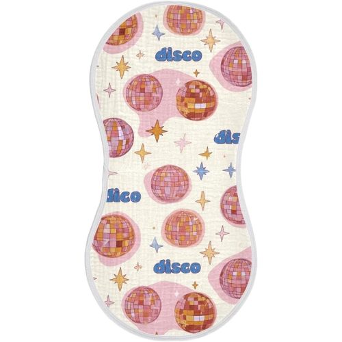 vvfelixl Retro Disco Spheres Burp Cloths for Baby Boy Girls Baby Washcloths Burp Rags 1 Pack
