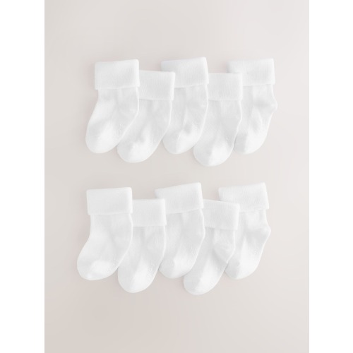 White Roll Top Baby Socks 10 Pack (0mths-2yrs)