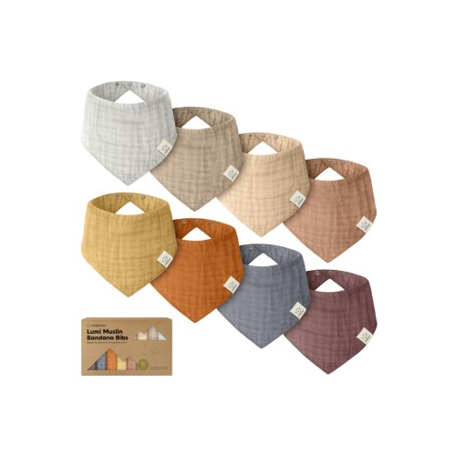 8-Pack Lumi Muslin Bandana Bibs