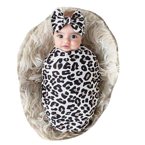 Galabloomer Newborn Receiving Blanket Headband Set Baby Flower Swaddle
