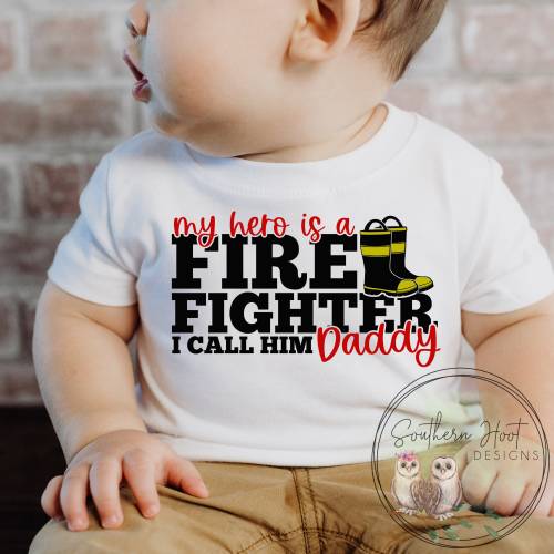My Hero Is A Firefighter, I Call Him Daddy Onesie®, Firefighter Onesie®, Hero Shirt, Father's Day Shirt, Baby Gift, Toddler Shirt