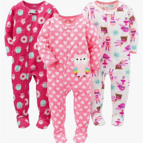 Simple Joys by Carter's girls Loose-Fit Flame Resistant Fleece Footed Pajamas