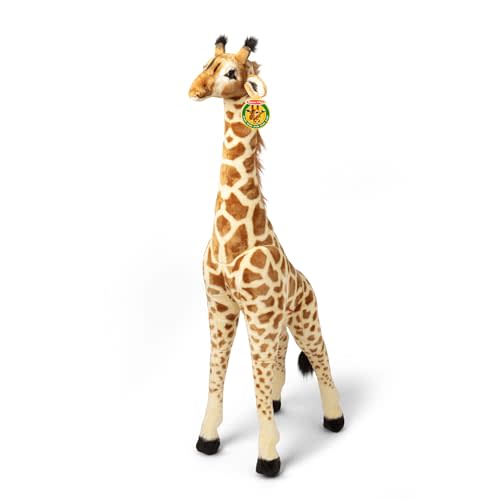 Melissa & Doug Giant Giraffe Stuffed Animal, Lifelike Plush Toy Stands Over 4-Feet Tall, Surface Washable Pretend Play Toddler Toys for Girls & Boys 3+