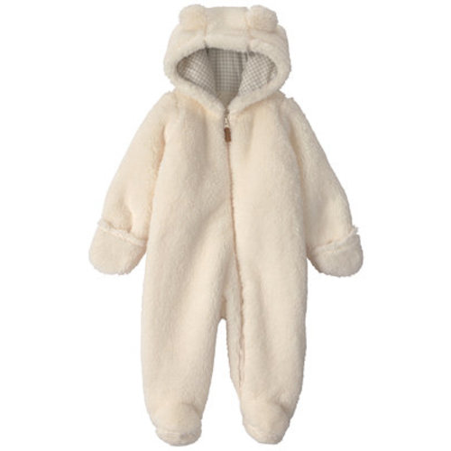 Baby Boys' and Girls' Bear Teddy Fleece Hooded Jumpsuit