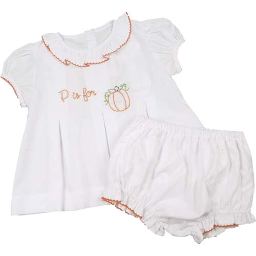 Embroidered "P is for Pumpkin" Diaper Set