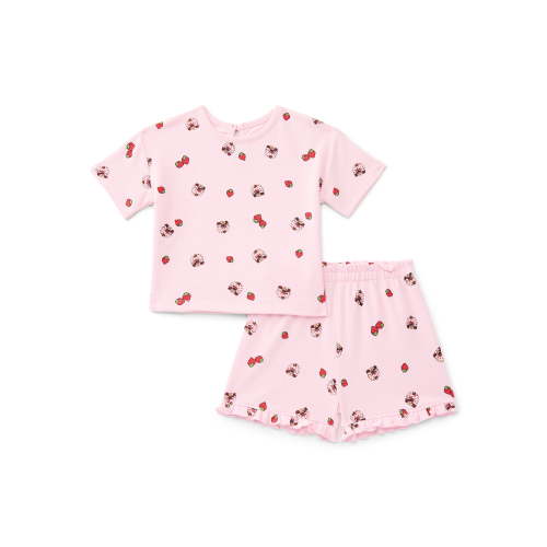 Strawberry Shortcake Baby Girls Textured Knit Top and Ruffle Shorts Set, 2-Piece, Sizes 0M-24M