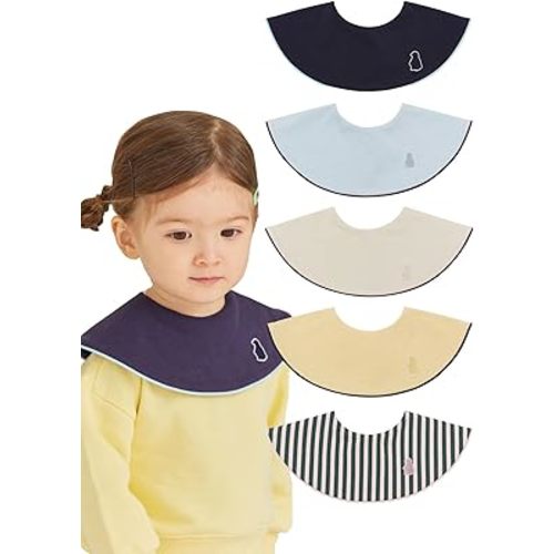 Konny Baby Bib 3/5/7-Pack Set, 360 ​​° Rotate, Soft and Absorbent Drooling for Toddler Boys Girls Baby Essentials