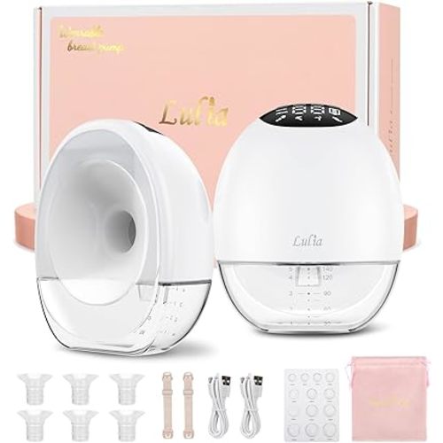 Breast Pump Hands Free, Upgraded Wearable Breast Pump, 380mmHg Strong Suction, 4 Modes & 9 Levels, Quickly Store Milk, 17/19/21/24MM Flanges, 2 Pack