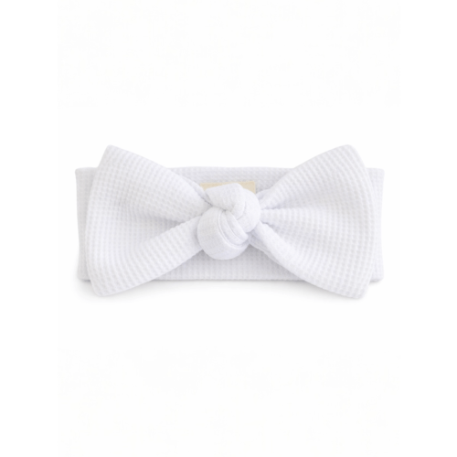 Organic Waffle Knot Bow, Lucent White