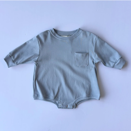 Harley Pocket Romper in Slate – Winnie + Crew