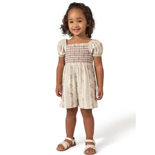 Modern Moments by Gerber Toddler Girl Smocked Romper with Ric Rac, Sizes 12 Months - 5T