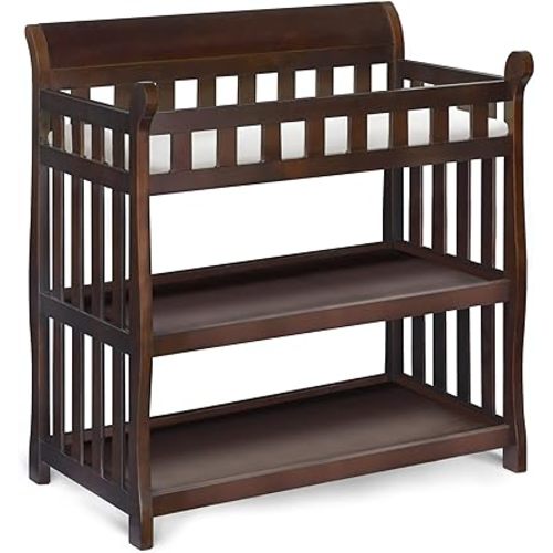 Delta Children Eclipse Changing Table with Changing Pad, Black Cherry