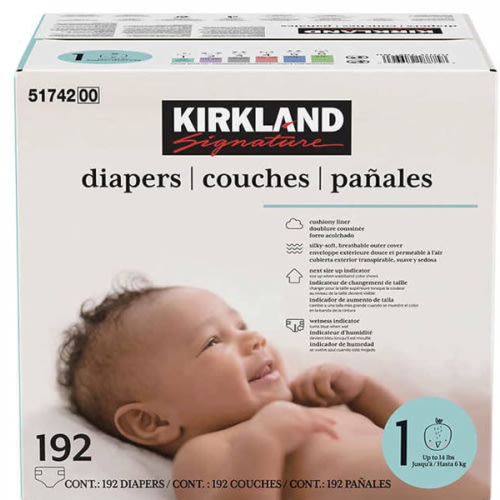 Kirkland Signature Diaper Size 1, 96-count | Costco