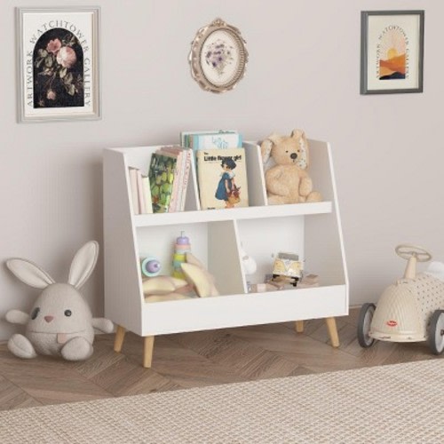 KTMBDW 28.54''Kids Bookshelf, Book and Magazine Rack, Book Organizer, toy Storage Cabinet Organizer, White