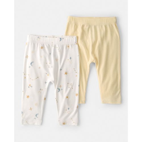 Baby 2-Pack Constellation PurelySoft Pants - Yellow/Cream | Carter's