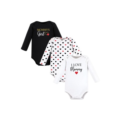 Little Soft Cotton Long-Sleeve One-Piece 3Pk