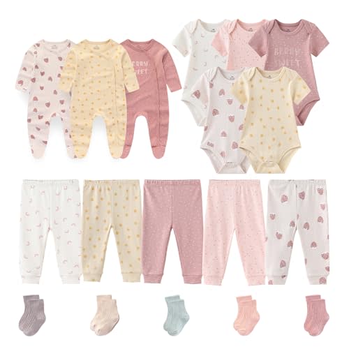 BIGBIGKISS Baby Boy Girl Clothes 18 Piece Layette Gift Set and Accessories