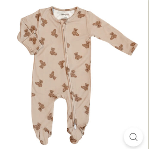 Footie Zippered One Piece in Teddy Tales – Dear Perli