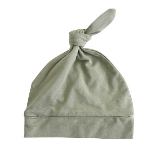 Solid Moss Bamboo Knotted Hat