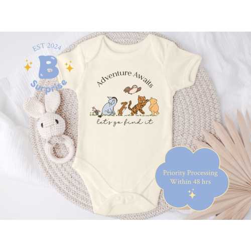 Adventure Awaits Pooh Bear Baby Onesie®