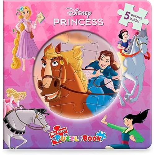 Disney Princess My First Puzzle Book - Jigsaw Puzzles for kids, 10-page board book, 5 puzzles to enjoy