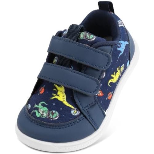 Wide Toe Box Toddler Shoes Boys Girls Barefoot Shoes Lightweight Kid Tennis Sneakers Non-Slip Zero Drop First Walking Running Shoe for School Outdoor Indoor Sports