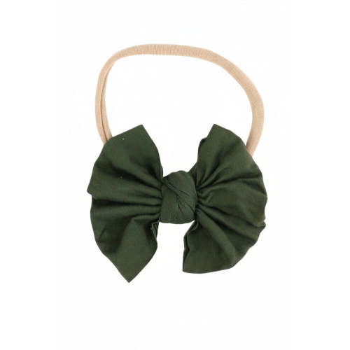 Solid Olive Knit Bow Headband