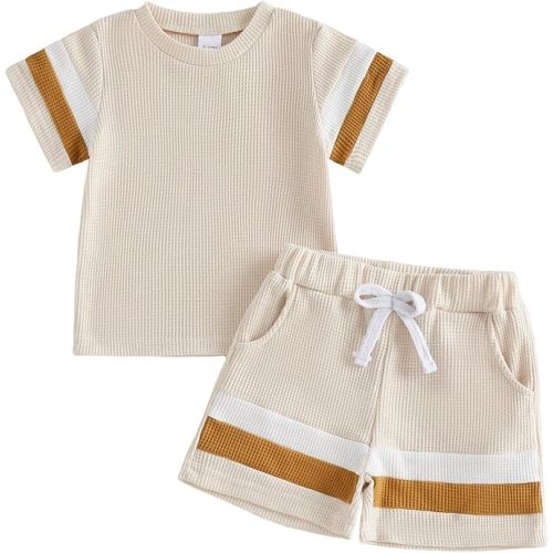 Kuriozud Toddler Baby Boy Summer Outfit Short Sleeve T Shirt Shorts Set 6 12 18 24 Months 2T 3T 4T Baby Neutral Clothes