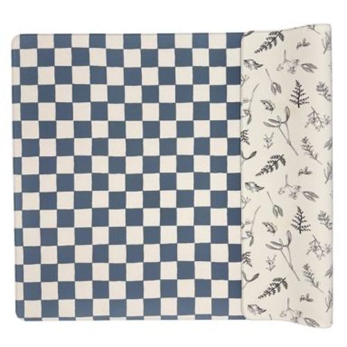 LITTLE Bot Oceanview Checkerboard and Plants Baby Playmat