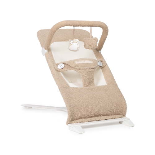 Baby Delight Alpine Deluxe Portable Bouncer, for Infants 0-6 Months, Tan Sherpa