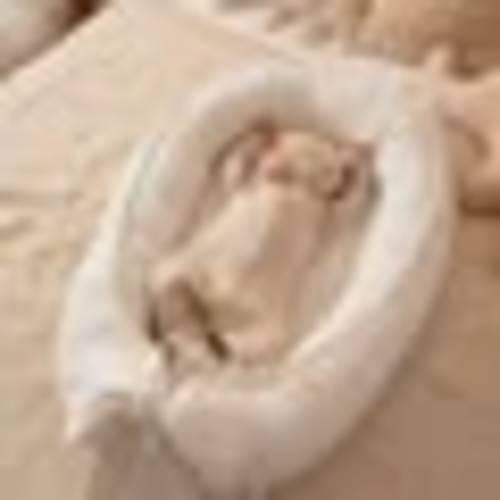 Soft Linen Handmade Baby Nest - Cream