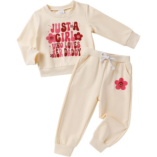 Fall Outfits for Toddler Girl Boy Long Sleeve Smile Face Sweatshirt Top Sweatpants Clothes Set Sweatsuit