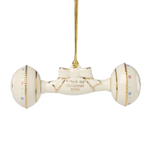 Lenox 898583 2026 Babys 1st Christmas Rattle Ornament