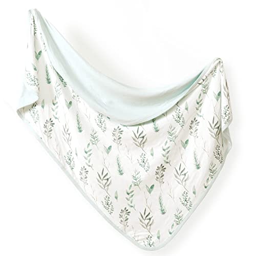 GRSSDER Baby Blankets Super Soft Jersey Knit Swaddle Blanket for Baby Girls and Boys, Double Layer Receiving Blankets 34 x 44 Inches Extra Large for Baby Show Gift, Grass Pattern