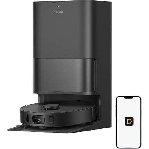 DREAME D30 Ultra CE Robot Vacuum and Mop with Auto Dust Emptying, 25,000Pa Suction, 0.41in Mop Lifting, Multifunctional Base Station, Mop Self-Washing, Smart Obstacle Avoidance, Black