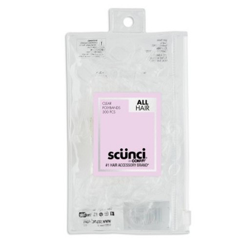 scunci Mixed Size Polyband Hair Ties - 300pc, Color: Clear