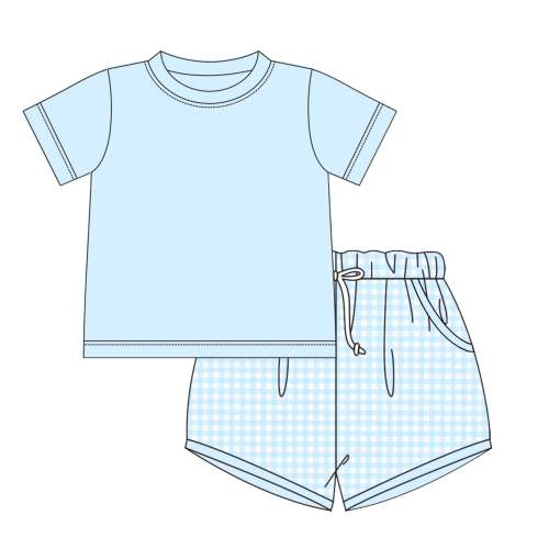 Knit Blue Short Set Boys