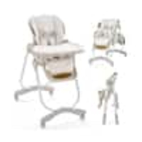 Bunpeony Folding Baby High Chair with 6 Adjustable Seat Heights 3-Level Recline Removable Tray ASTM 5-Point Harness HD114QUHY1026