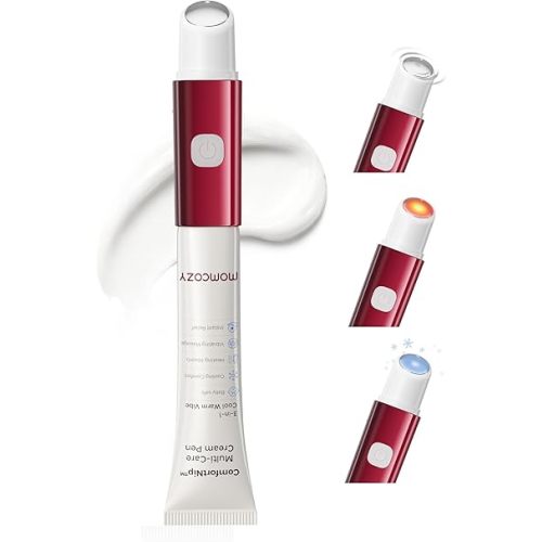 Momcozy ComfortNip™ 3-in-1 Heat/Cool/Vibe Nipple Cream Pen| Touch-Free 316 Steel Head, Botanical Breastfeeding Cream, Rechargeable Portable
