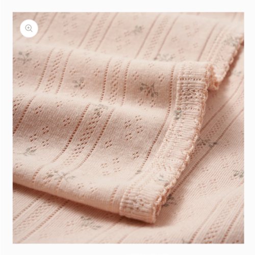 Blush Floral Organic Cotton Pointelle Baby Blanket – Elegant Baby
