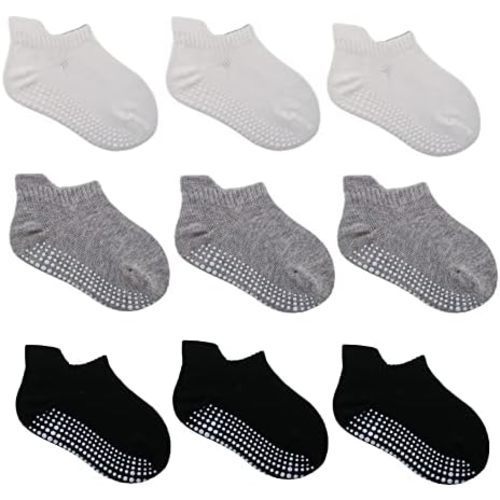 Baby Non-Slip Grip Ankle Socks for Infants Toddlers Boys Little Girls Children with Non Skid Soles