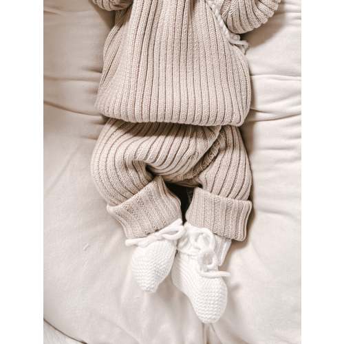 Chunky Rib Leggings - Beige