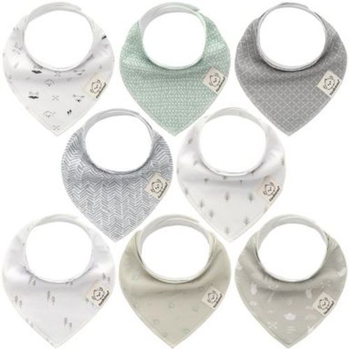 8pk Organic Baby Bandana Bibs, Baby Drool Bibs for Baby Boy, Girl, Baby Bibs for Infant, Newborn (Nordic)