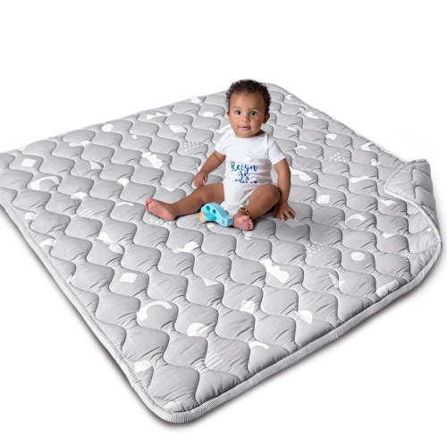 Beavtaens Baby Play Mat for Floor, Fits 50x50 Playpen, Non-Slip, Soft for Infants, 0-4 Years (Gray)