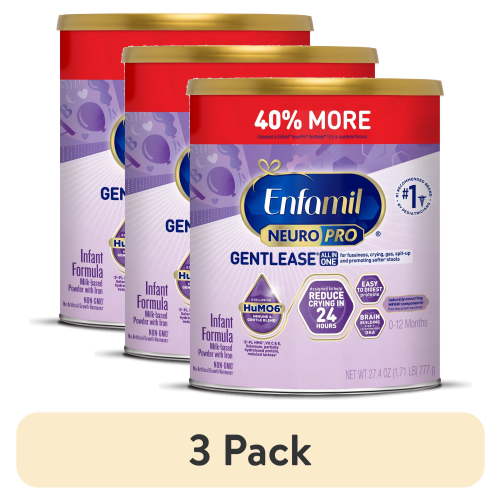 (3 pack) Enfamil NeuroPro Gentlease for easing Fussiness, Crying, Gas, Spit-up in 24 Hrs, 27.4 oz Can