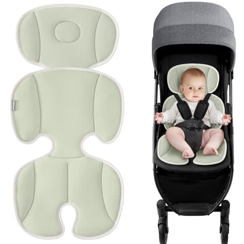 Baby Stroller Cooling Pad Universal Soft Cooler Pad Breathable Adjustable Car Seat Liner Detachable 2-Piece Cooling Cushion Fits Strollers, Car Seat, High Chair, Bassinet, Swing